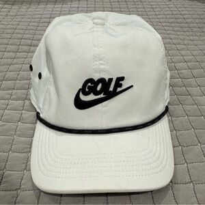 Nike Mens White and Black Rope Golf Hat